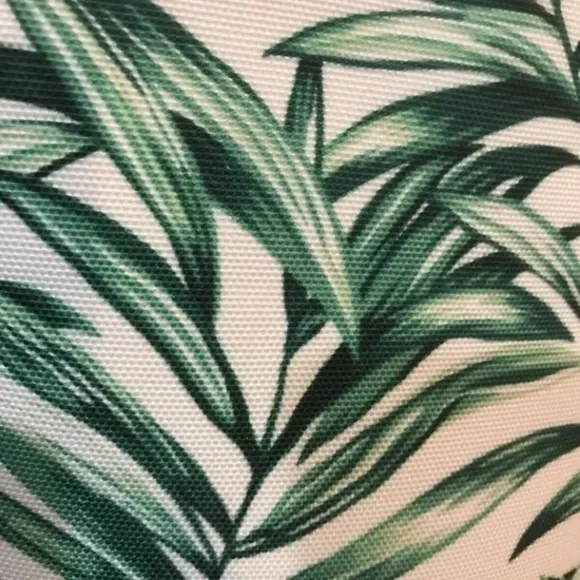 Green Leaf Print Bucket Tote Bag Bamboo Leather - Picture 6 of 8